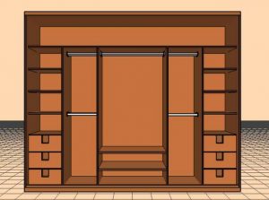 Wardrobe Internals with drawers, hanging and shelving