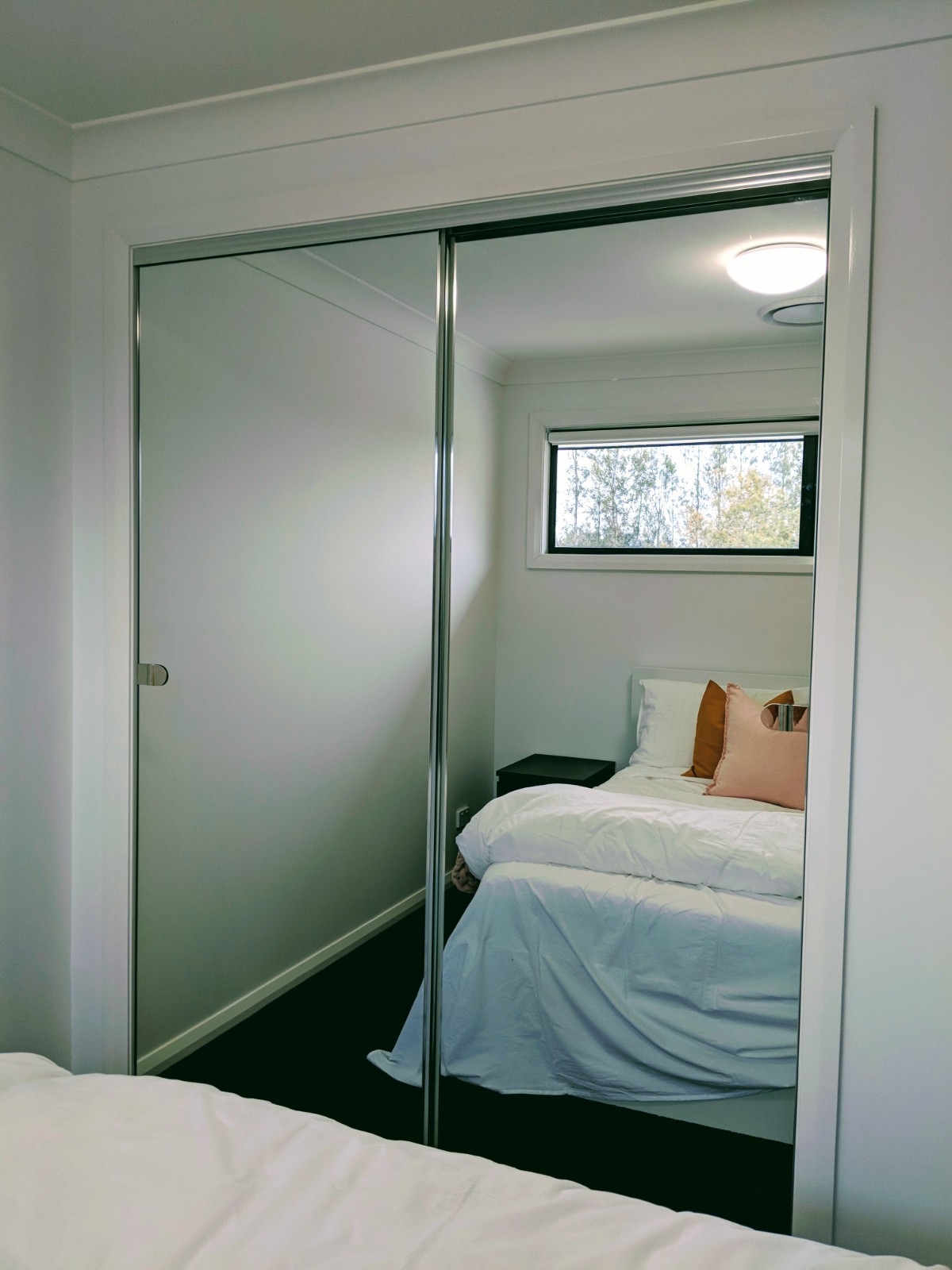 2 Door Semi Frameless mirrored wardrobe Robes Delivered