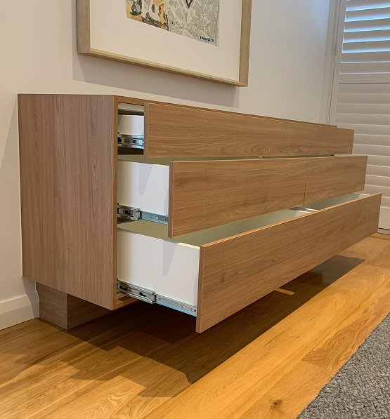 Image showcasing Custom-soft-closing-drawer-unit - Robes Delivered