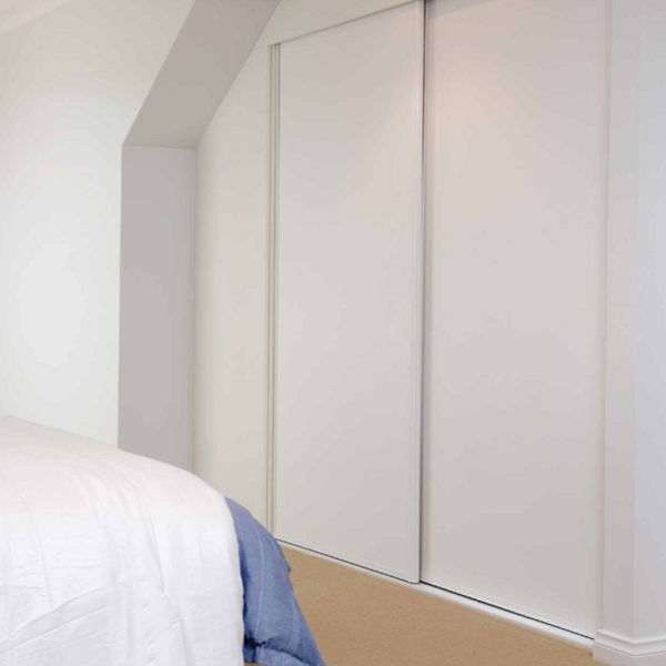 Melamine white sliding wardrobe doors