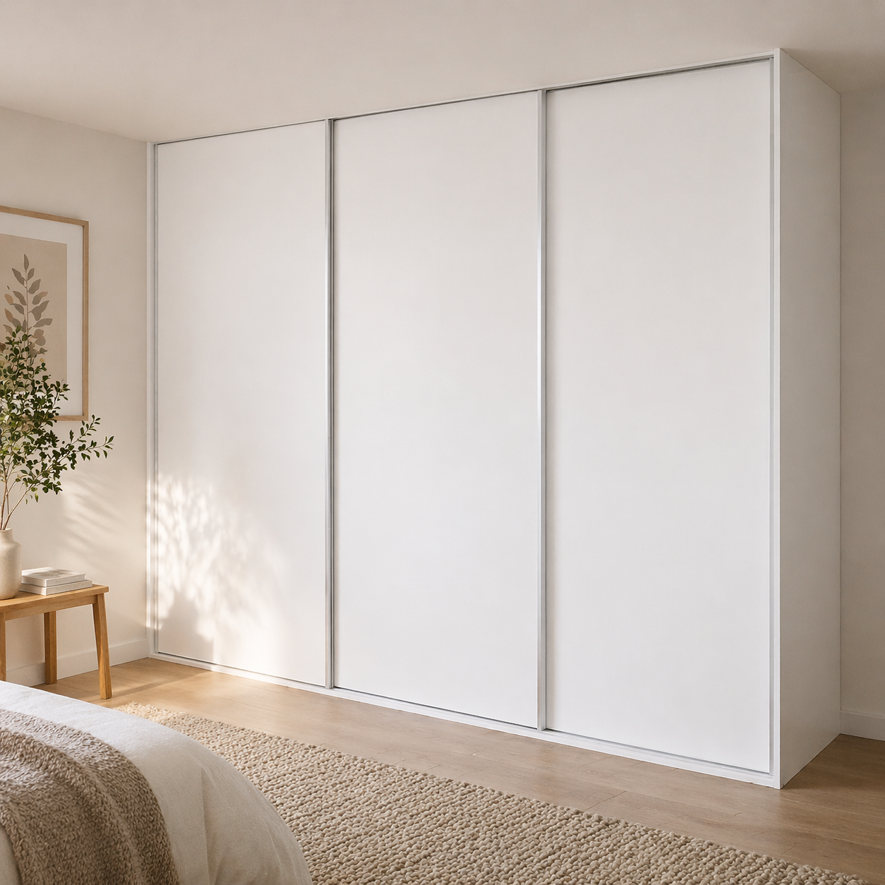 White Melamine Sliding Wardrobes | Sydney Installation